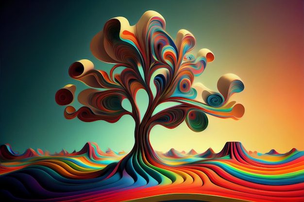 Colorful Rainbow Tree