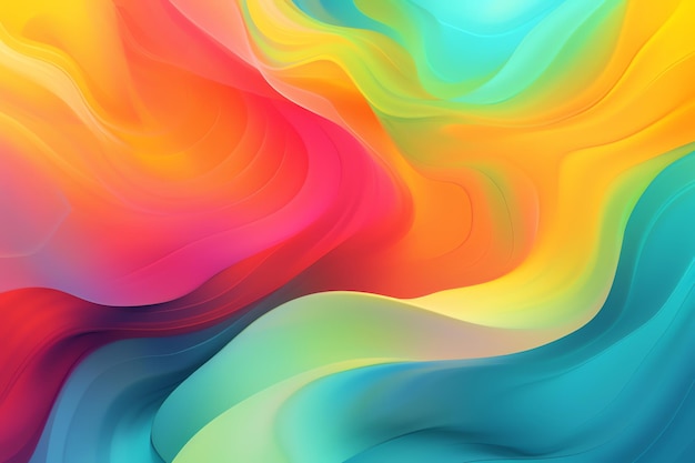 Colorful of random wavy paint wallpaper