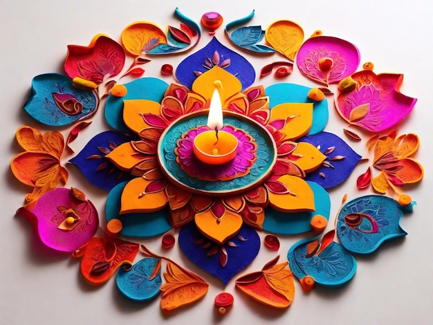 Colorful Rangoli pattern celebrate diwali