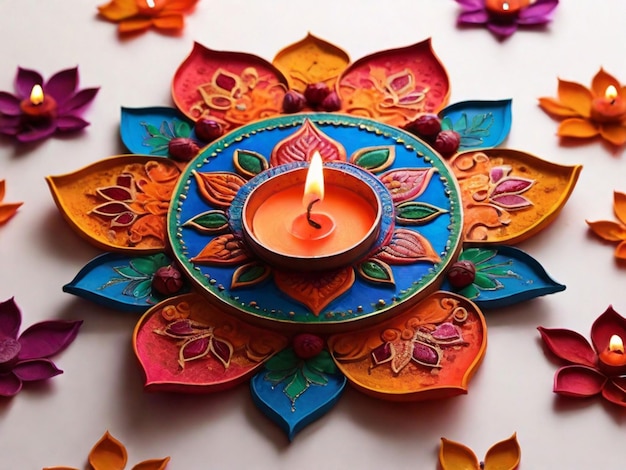 Colorful Rangoli pattern celebrate diwali