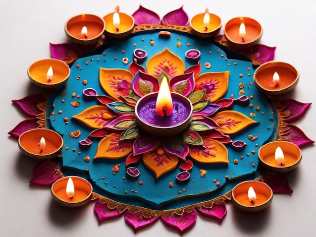 Colorful Rangoli pattern celebrate diwali