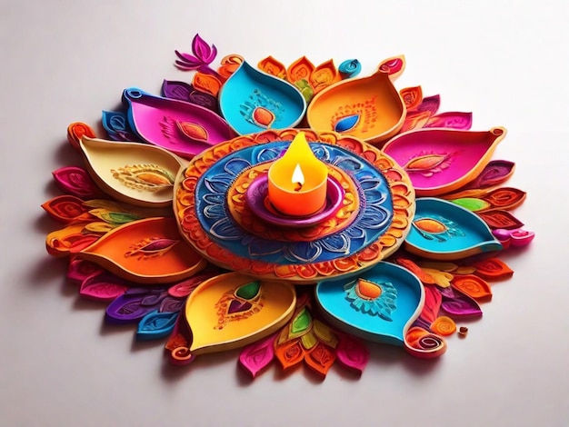 Colorful Rangoli pattern celebrate diwali