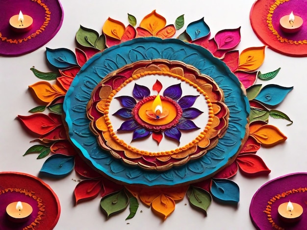 Colorful Rangoli pattern celebrate diwali