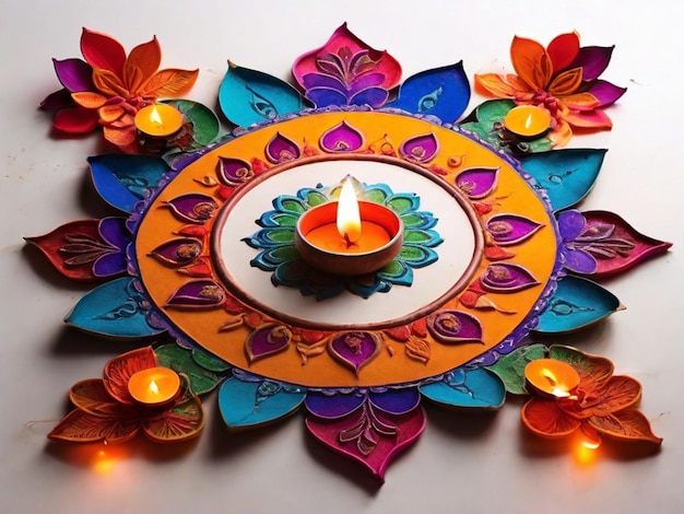 Colorful Rangoli pattern celebrate diwali