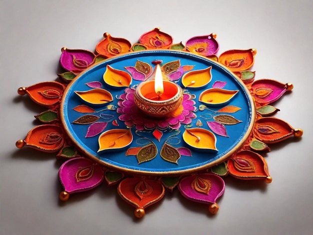 Colorful Rangoli pattern celebrate diwali