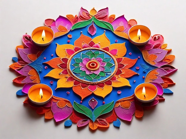 Colorful Rangoli pattern celebrate diwali