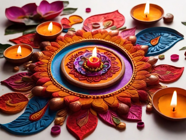 Colorful Rangoli pattern celebrate diwali