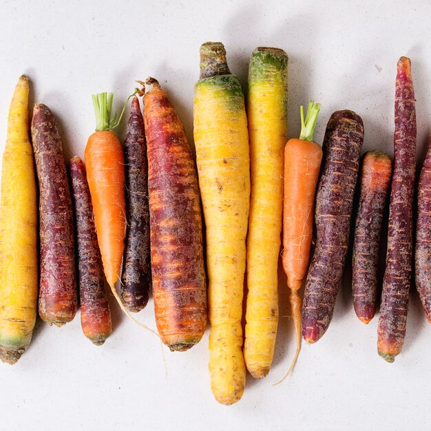 Colorful raw carrots