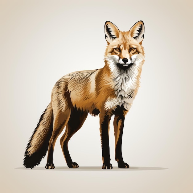 Colorful Realism Detailed Character Illustration Of A Red Fox