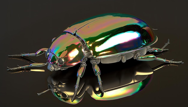 Colorful Reflective Metallic Ambriosa Beetle Insect by Generate AI