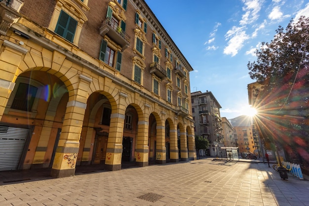 Colorful Residential Apartment Homes in Downtown Streets of La Spezia Italy