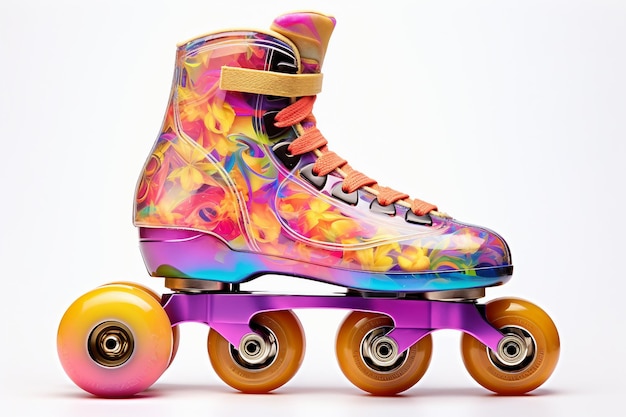 Photo a colorful roller skate with the wheels on it