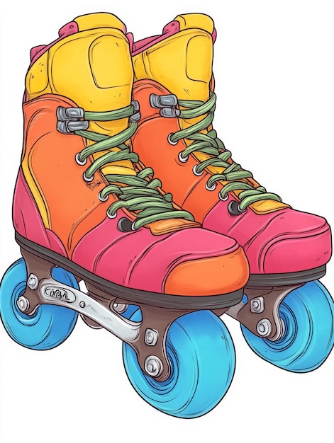 Colorful Roller Skates Illustration