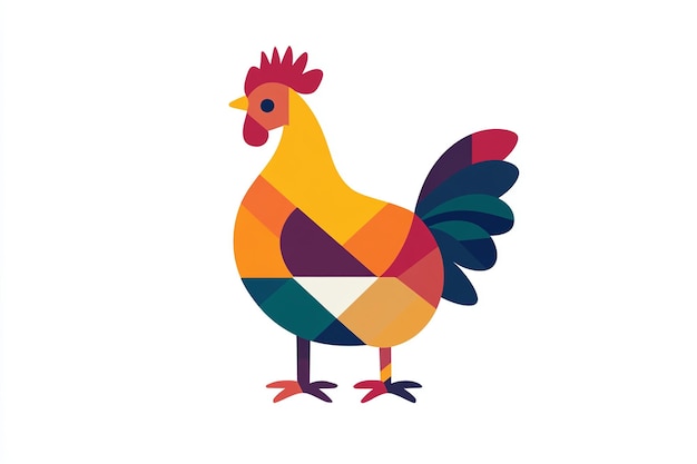 a colorful rooster with a colorful design on it