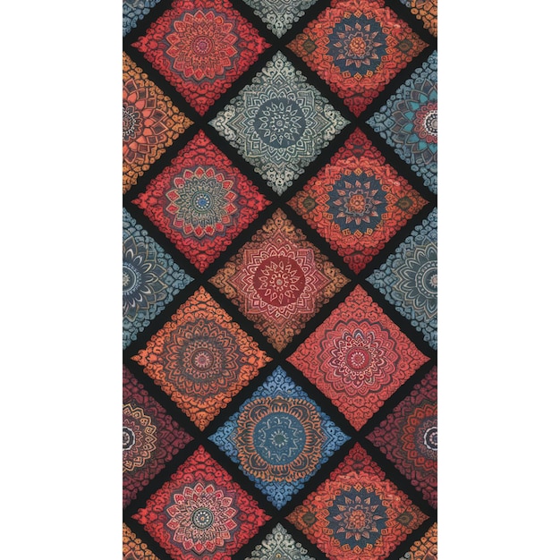 a colorful rug with a design that says quot the word quot on it