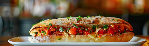 Colorful sandwiches on wooden background