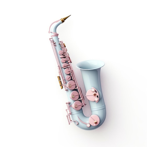 Colorful saxophone on white background