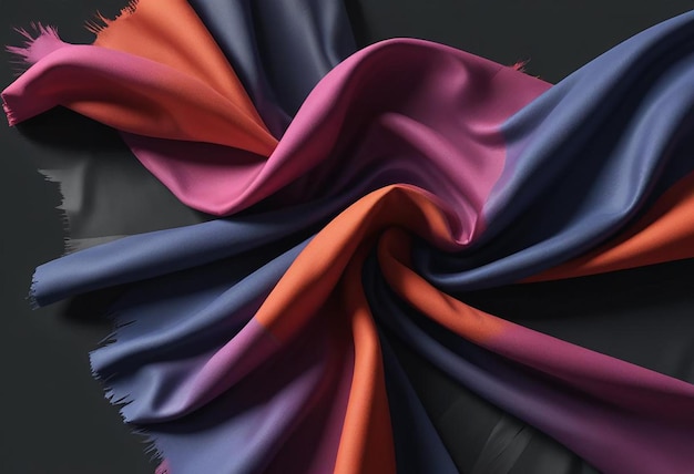 a colorful scarf is hanging on a gray background