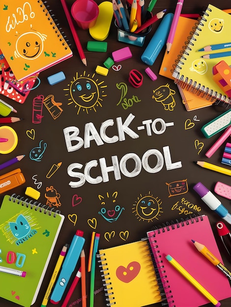 Colorful School Essentials back to school theme