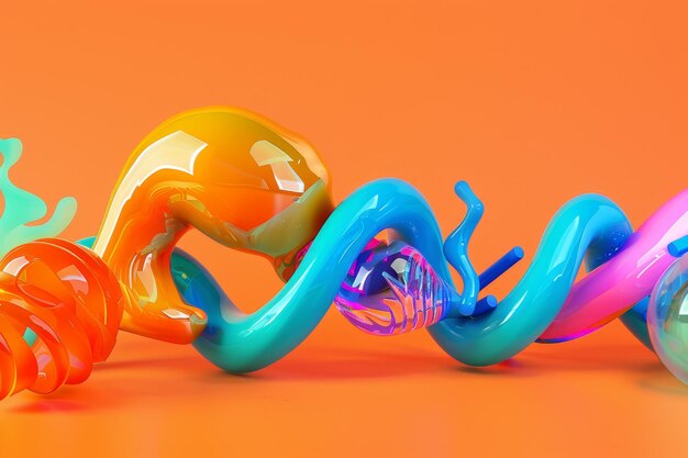 Photo a colorful sculpture made of different colored shapes and sizes