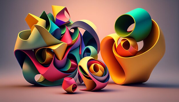 Photo a colorful sculpture with the word