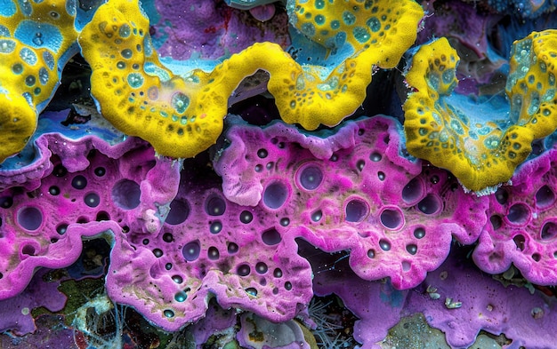 Photo colorful sea sponge texture