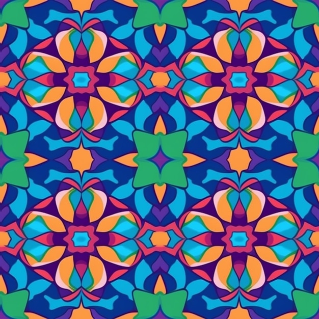 Colorful seamless pattern with a flower pattern.