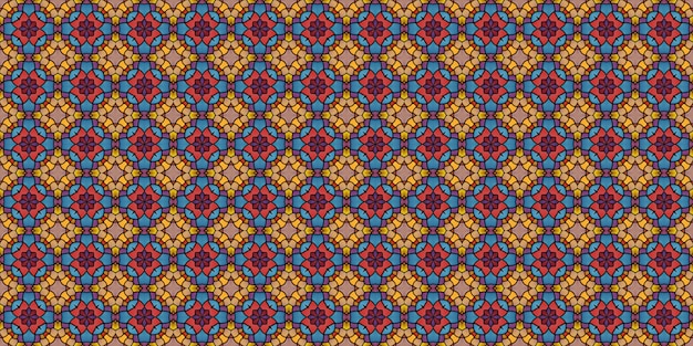 Photo a colorful seamless pattern with the image of a kaleidoscope.