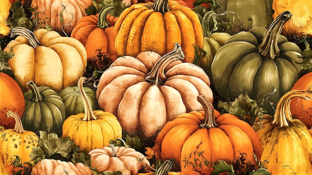 colorful seamless pumpkin patterns