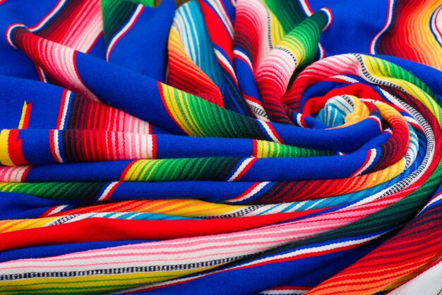 Colorful serape Typical colorful fabric from Mexico Texture background