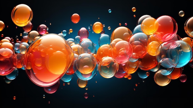 Photo a colorful series of bubbles