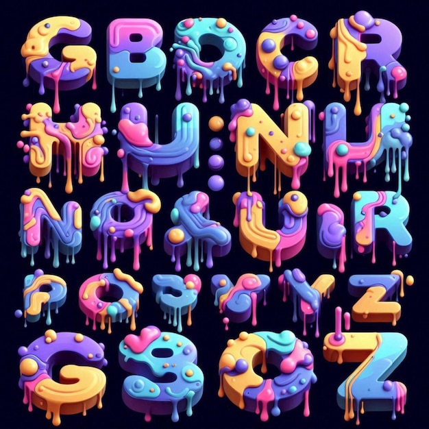 a colorful series of letters with the word run on it