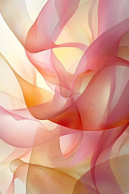 a colorful series of lines with a pink and orange swirl