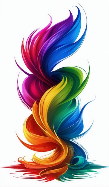 a colorful series of rainbow colored hair art