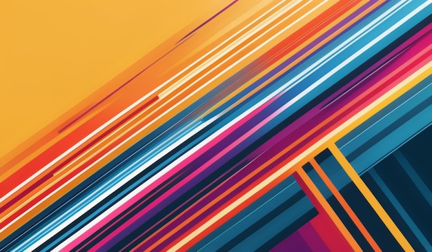 A colorful series of rainbow colored lines