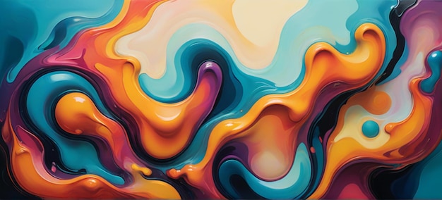 a colorful series of waves are created by the artist