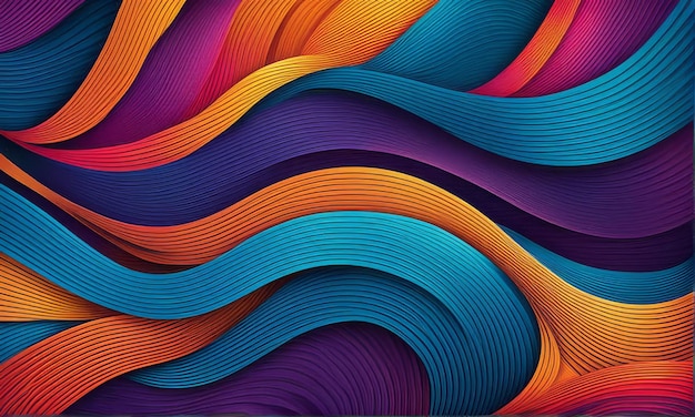 a colorful series of waves by person