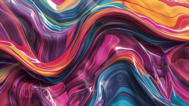 a colorful series of waves created by person