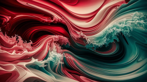 a colorful series of waves with the title quot the red and blue color quot