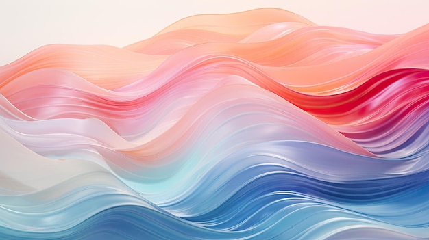 a colorful series of waves with a white background.