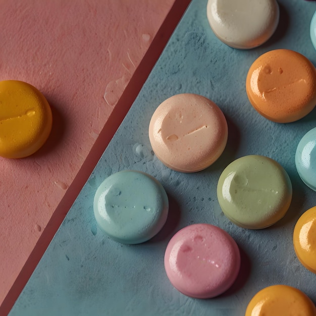 Photo a colorful set of buttons with a picture of a man on it