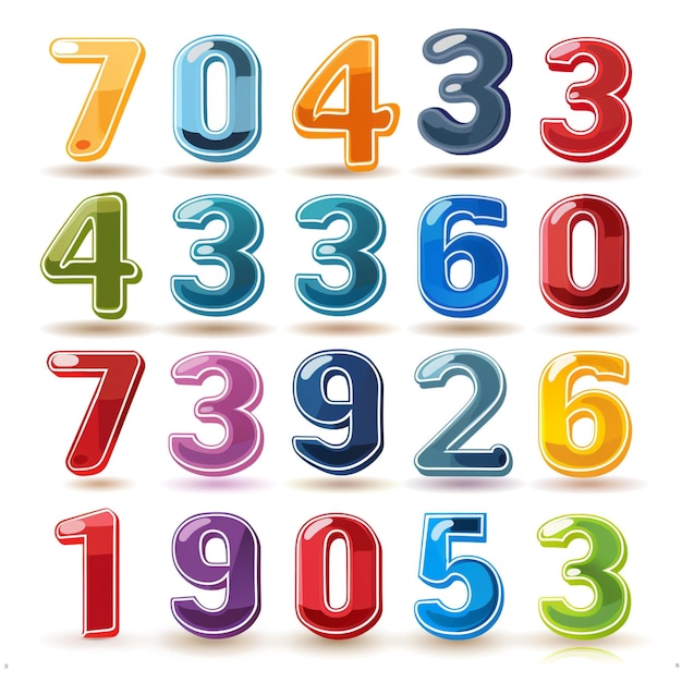 Photo a colorful set of numbers including one that saysnumberson it