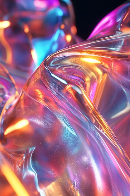 A colorful shiny and reflective surface with a rainbowlike effect