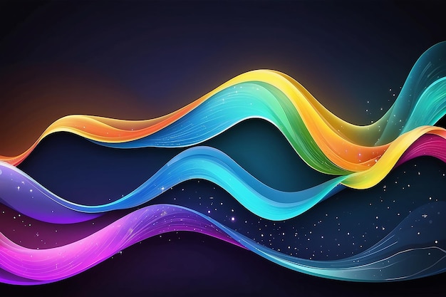 Colorful shiny wave background