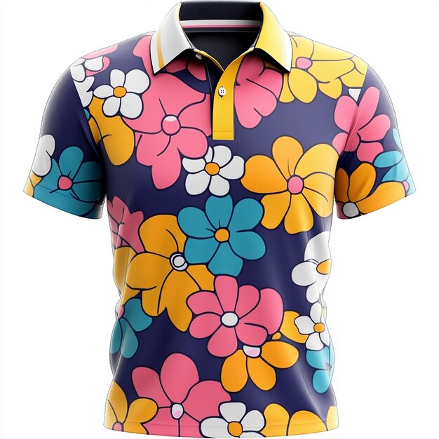 Photo a colorful shirt with a flower pattern on it is displayed