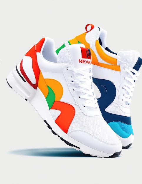 colorful shoes 3d illustration