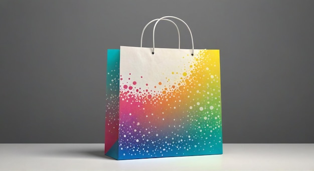 Photo a colorful shopping bag with a rainbow pattern on the front