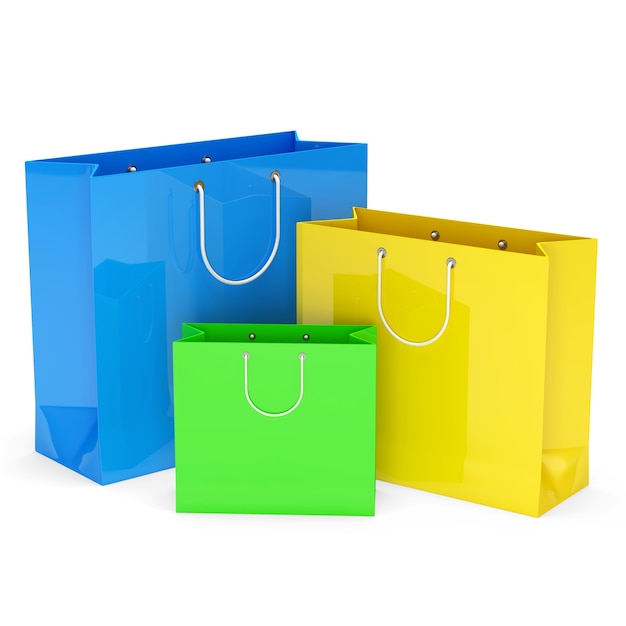 Colorful Shopping Bags isolated on white