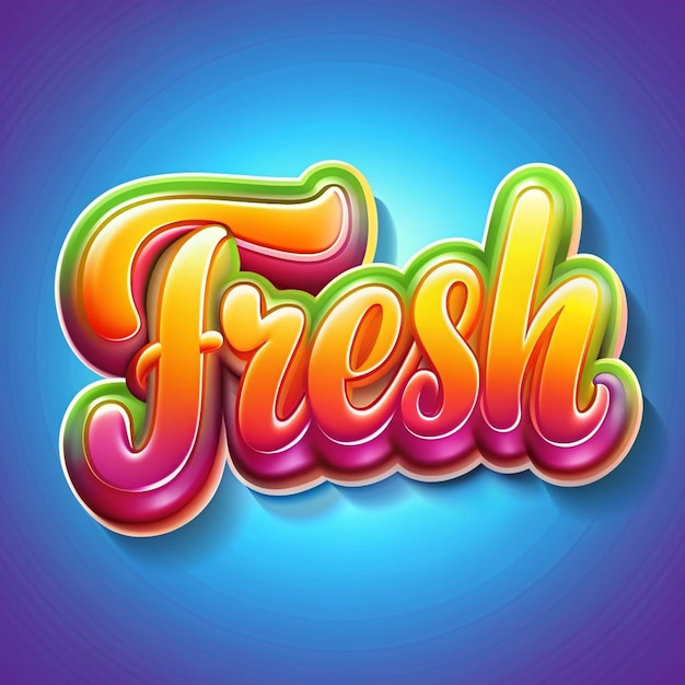 Photo a colorful sign that says fresh fresh in colorful letters