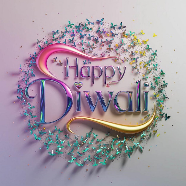 a colorful sign that says happy Diwali